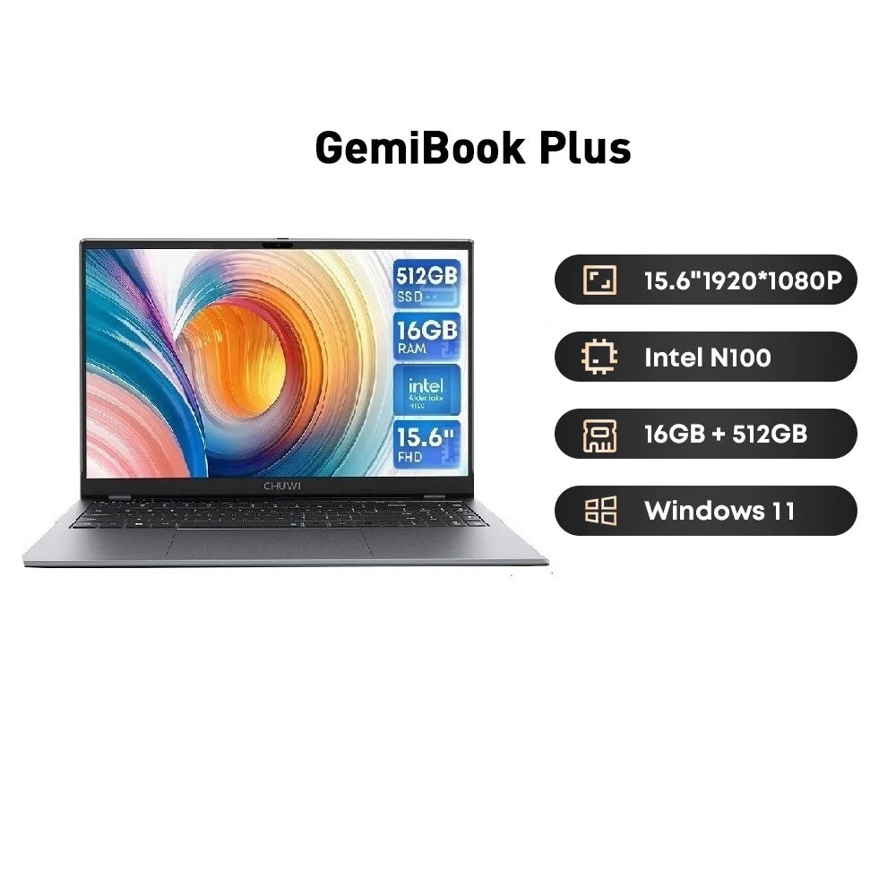 GemiBook Plus 15.6'' Window 11 12th Gen Intel Alder Lake Laptop