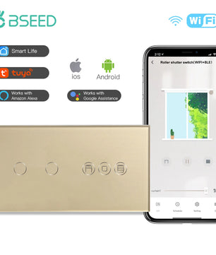 Bseed Alloy 3 Gang Wifi Smart Roller Shutter APP Control Switch