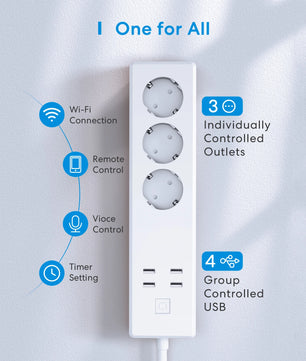 Meross 10A Alloy Smart Power Strip WiFi Surge Protector Socket