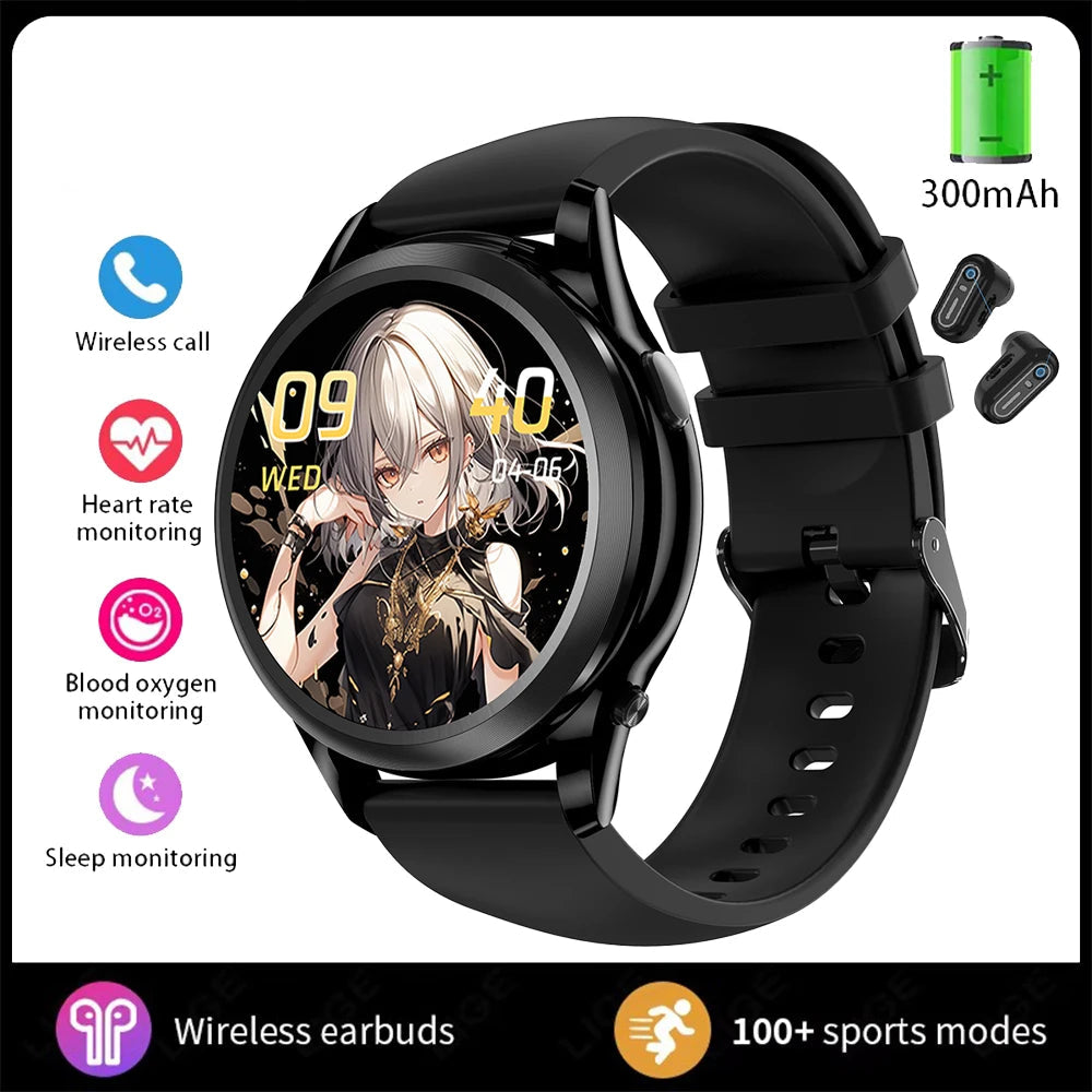 Silica Gel Waterproof Android Round Shape Bluetooth Smartwatch
