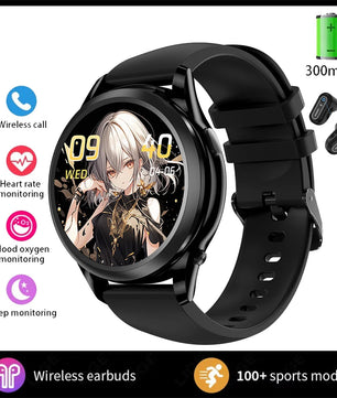 Silica Gel Waterproof Android Round Shape Bluetooth Smartwatch