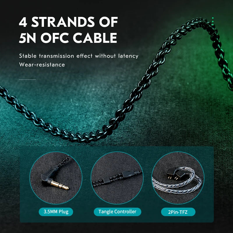 Metal Dynamic Vocalism Earphones with Detachable Cable