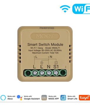 MOES WiFi Zigbee Smart Switch Module 1-4 Gang with Voice Control
