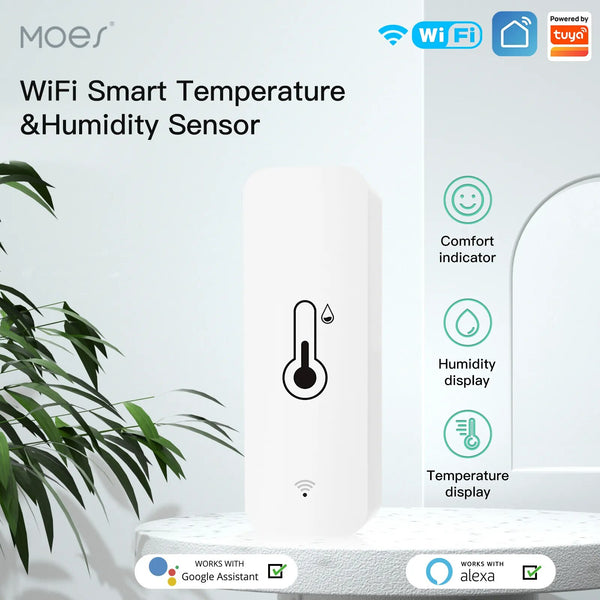 Moes Air Quality Detector Portable Smart Wireless Humidity Sensor