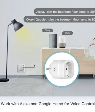 Moes Plastic Panel Voice Remote Control Smart Power Socket Plug