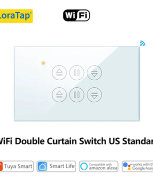LoraTap 240V 300W Plastic WiFi Rolling Blinds Curtain Switch