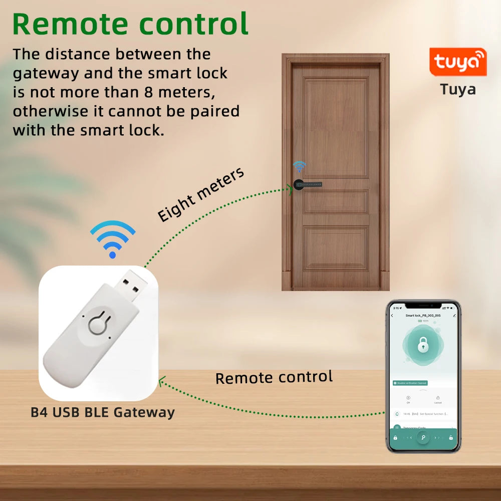 Zinc Alloy Fingerprint Electronic Bluetooth Reversible Door Lock