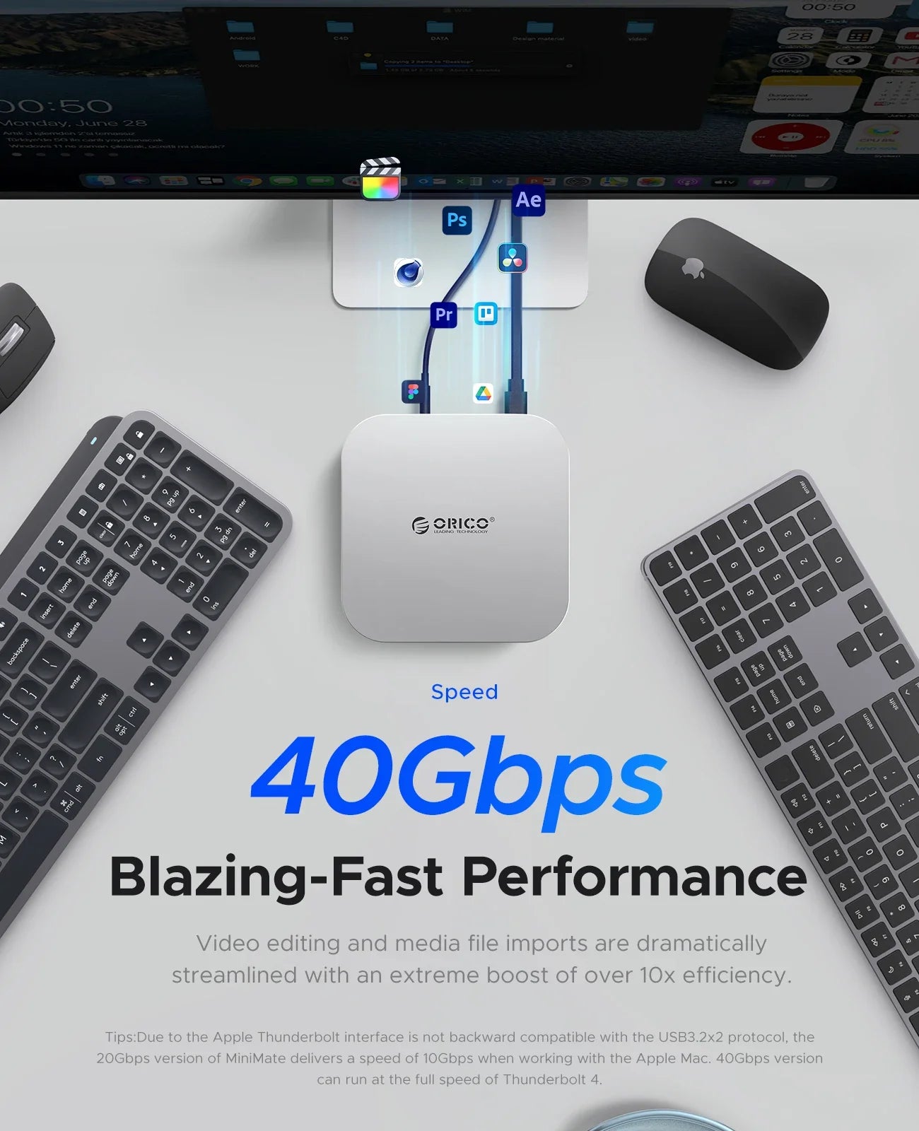 40Gbps 4TB External Solid State Drive Compatible For Mac Mini M4