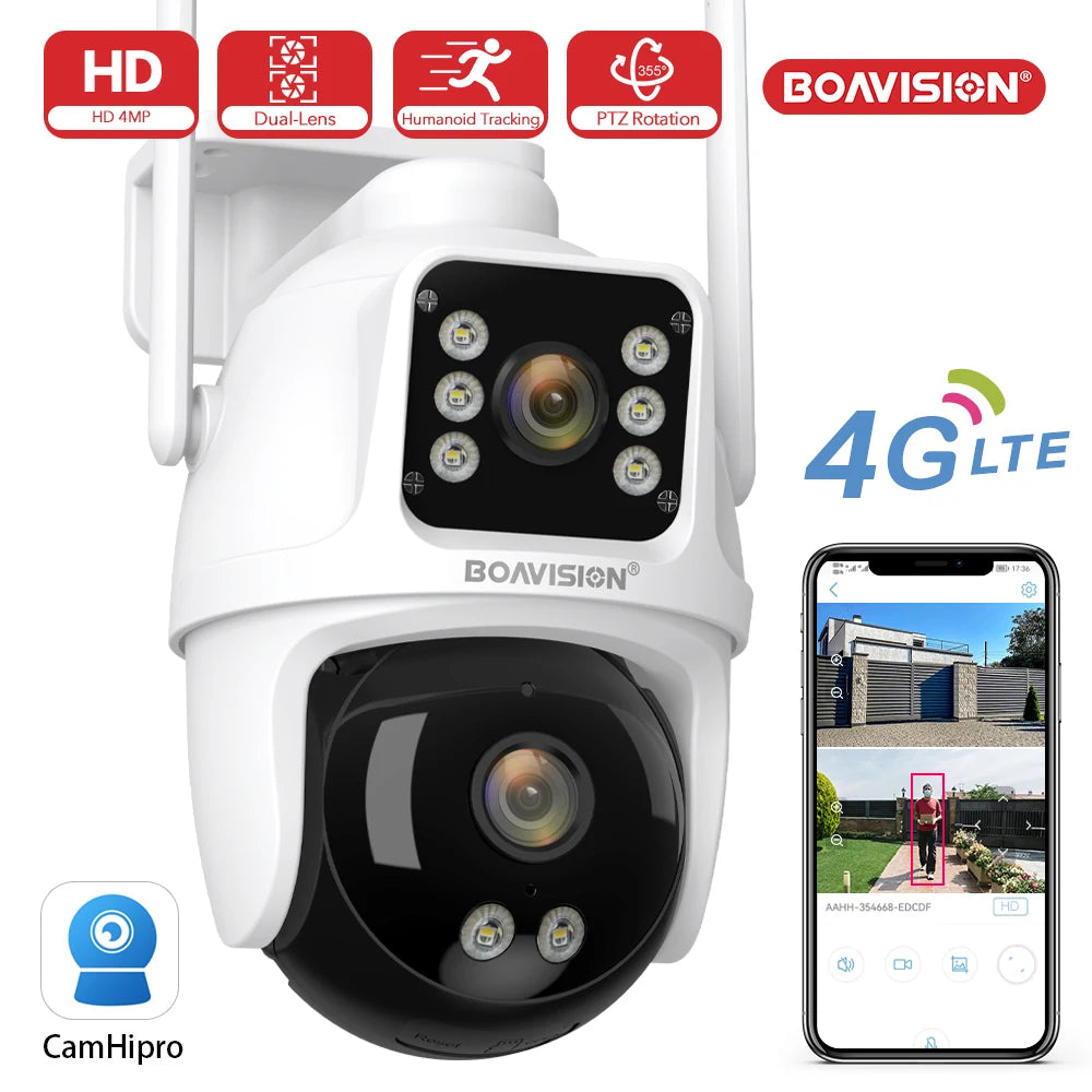 Boavision 4MP 4G Auto Tracking Night Vision Outdoor Dome Camera
