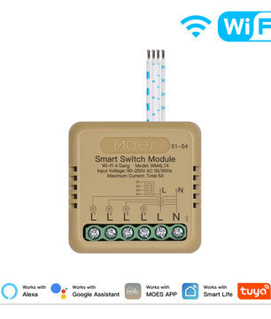 MOES WiFi Zigbee Smart Switch Module 1-4 Gang with Voice Control