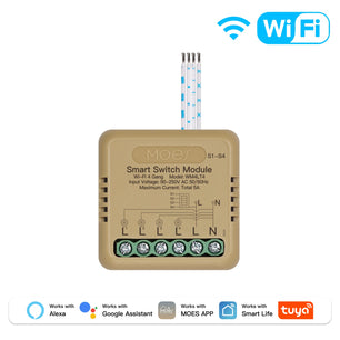 MOES WiFi Zigbee Smart Switch Module 1-4 Gang with Voice Control
