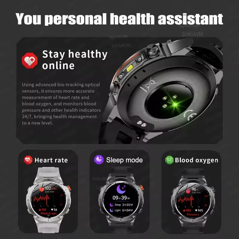 Fine Steel Waterproof Distance Tracker Round Shaped Smartwatch