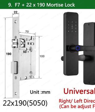 Zinc Alloy Fingerprint Bluetooth Rechargeable Battery Door Lock