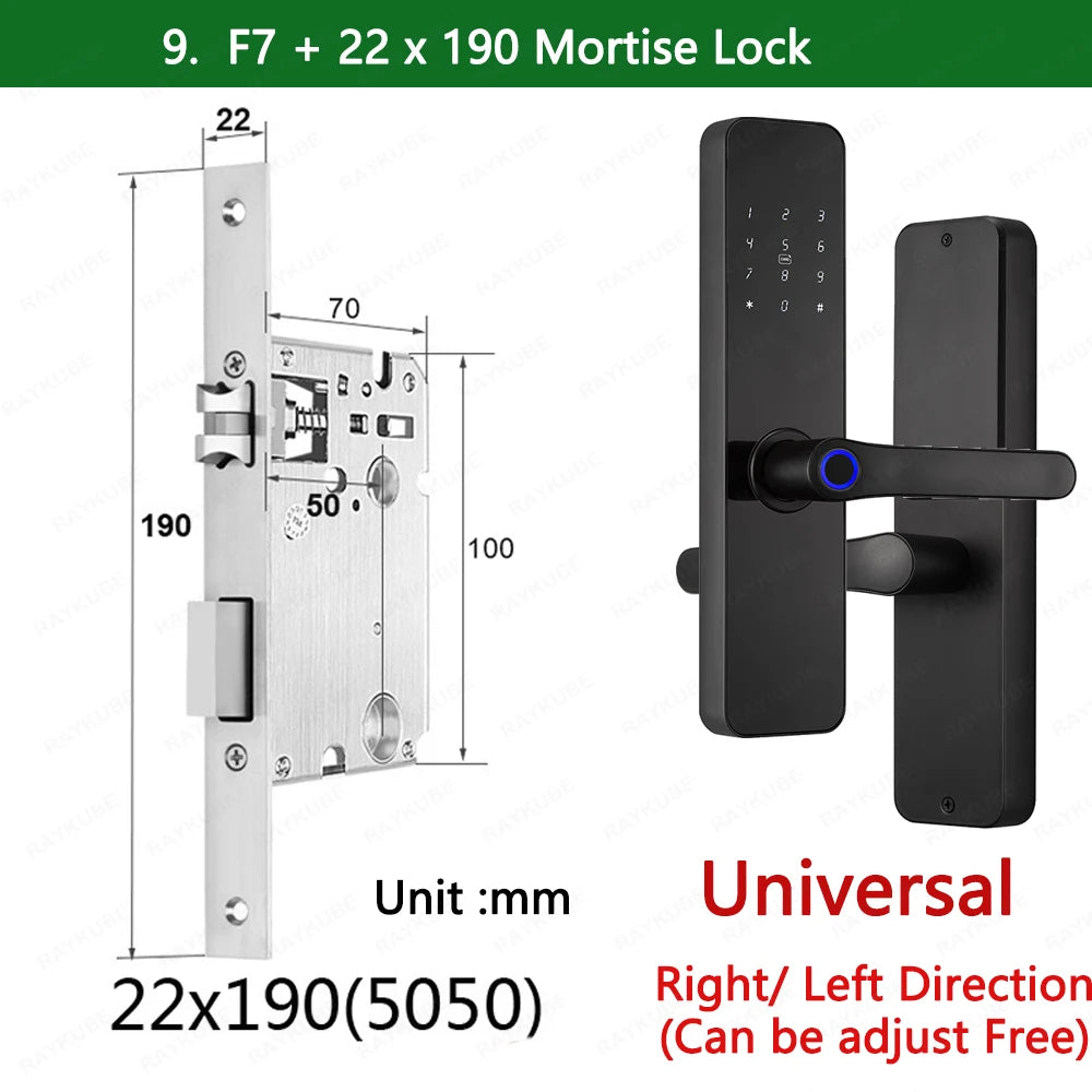 Zinc Alloy Fingerprint Bluetooth Rechargeable Battery Door Lock