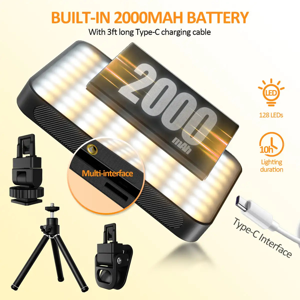 Portable Magnetic Mini Selfie Light For Shooting Video Camera