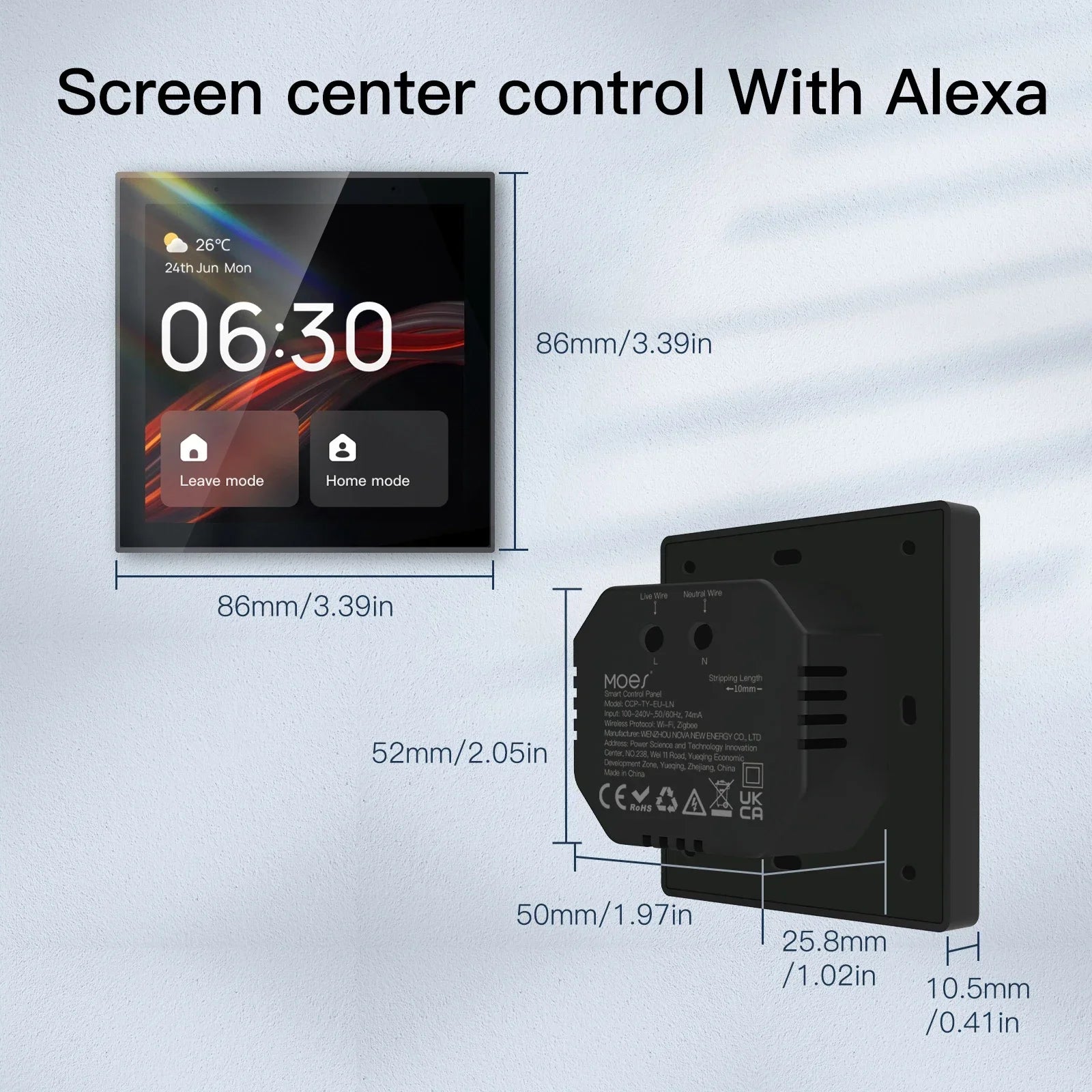MOES Tuya WiFi 4-Inch In-Wall Smart Scene Touch Control Panel