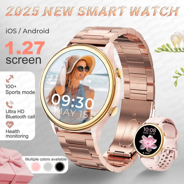Silica Gel Waterproof Android Round Shaped Bluetooth Smartwatch