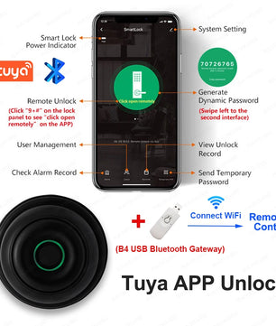 Aluminium Alloy Waterproof Bluetooth Reversible Handle Door Lock