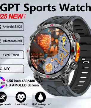 Silica Gel Amoled Display Waterproof Android Round Smartwatch