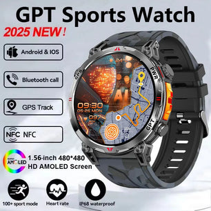 Silica Gel Amoled Display Waterproof Android Round Smartwatch