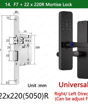 Zinc Alloy Fingerprint Bluetooth Rechargeable Battery Door Lock