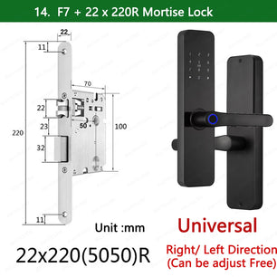 Zinc Alloy Fingerprint Bluetooth Rechargeable Battery Door Lock