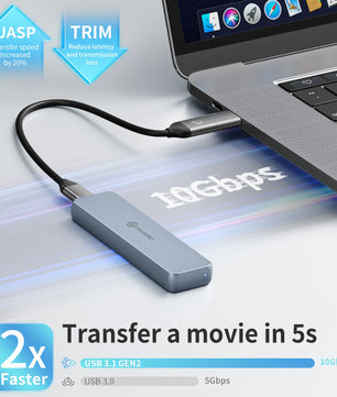 Aluminum Alloy 4TB SSD Type-C External Hard Drive Case