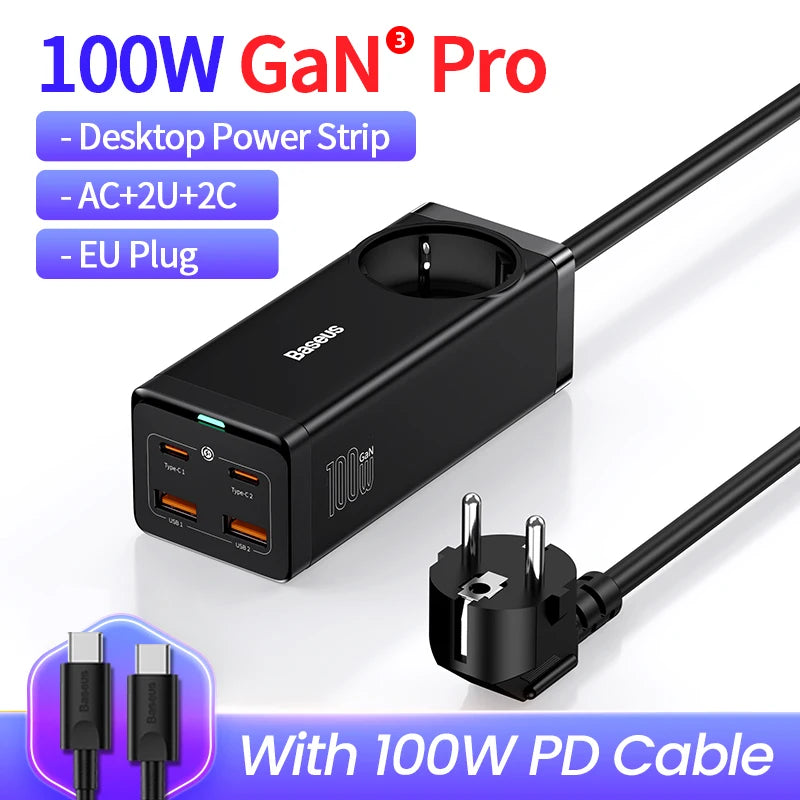 Baseus 65W 100W USB Type-C Fast Charger For iPhone and MacBook