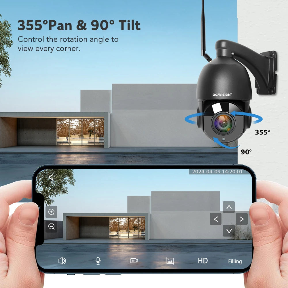 Boavision Auto Tracking Humanoid Detection Two Way Security Camera