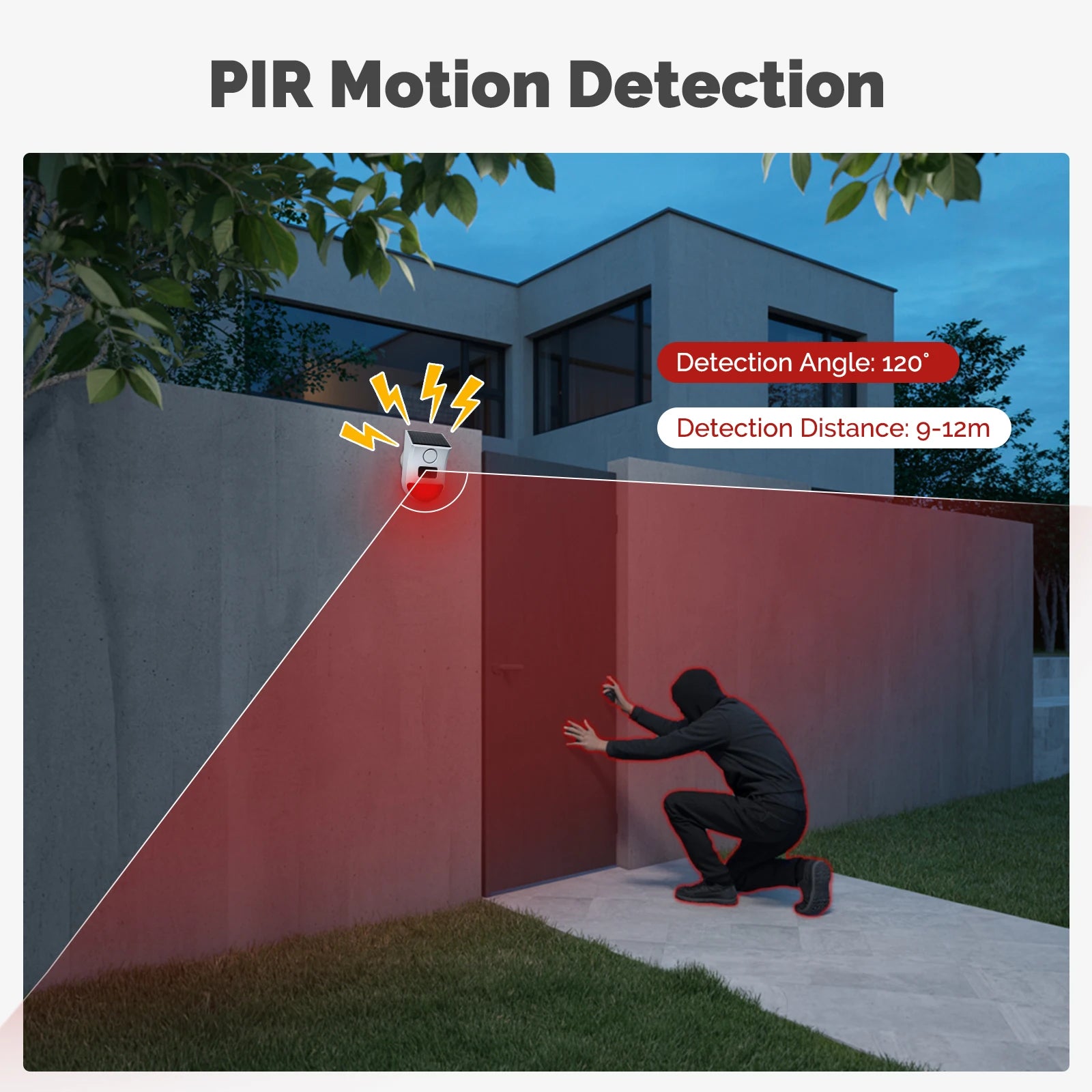 MOES Plastic WiFi Smart Solar Siren with Remote & PIR Sensor