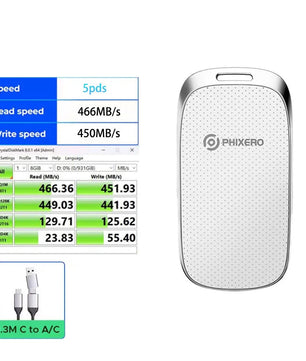 128GB USB 3.2 External Type-C Solid State Drive For Laptop