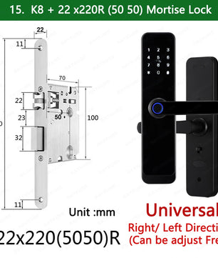 Wifi Smart Fingerprint Digital Electric Door Lock with Longer Handle Panels