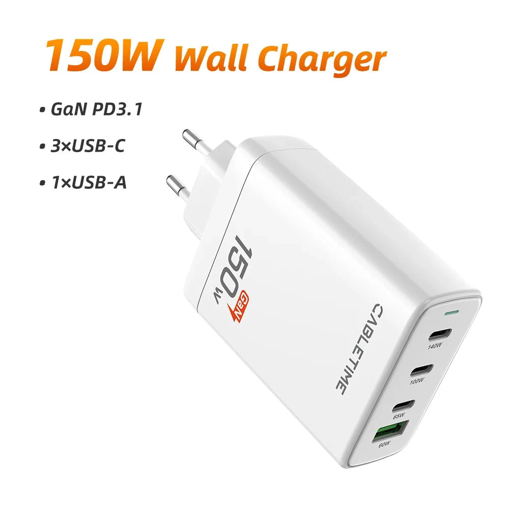 PD3.1 150W GaN USB C Fast Charging Laptop Phone Charger