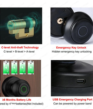 Aluminium Alloy Waterproof Bluetooth Reversible Handle Door Lock