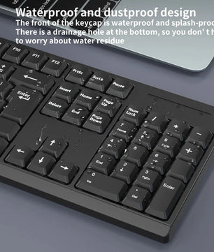 104 Keys Plastic 2.4G Rechargeable Wireless Keyboard Mouse Kit