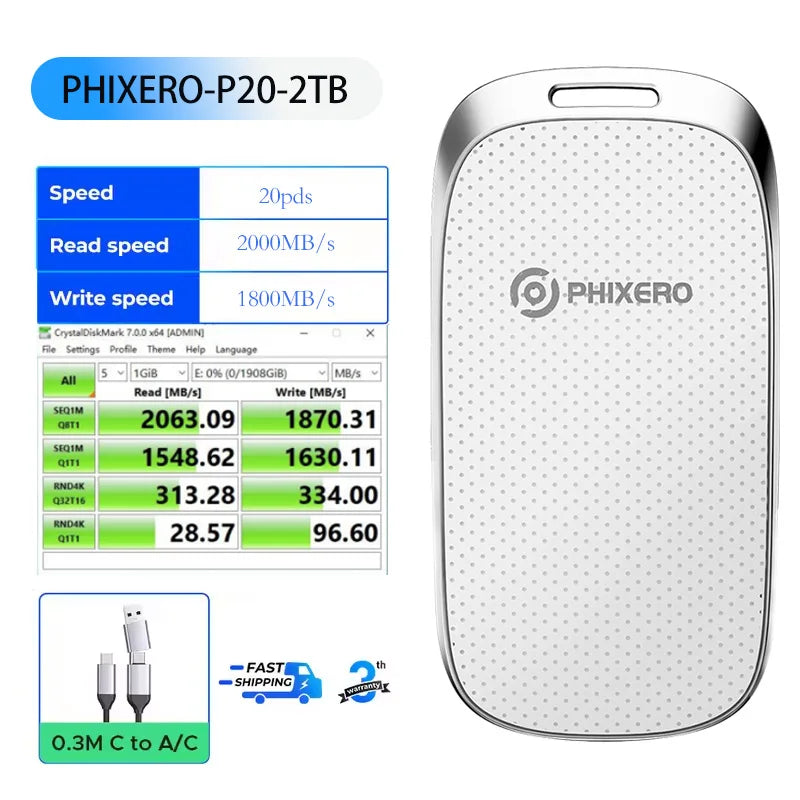 512GB External Portable Solid State Drive For Laptop And Desktop