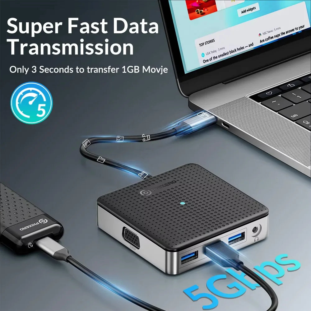 4K60Hz HDMI-Compatible Type-C PD 100W Docking Station Hub