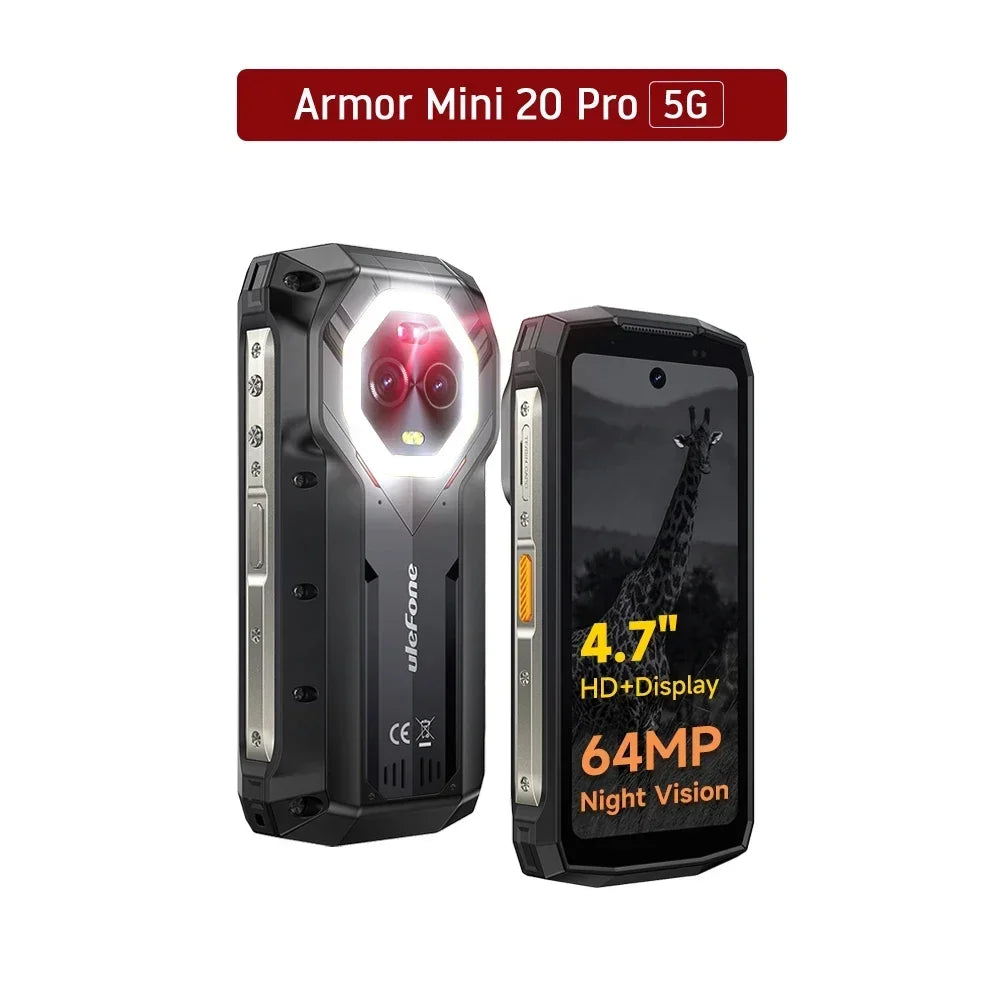 6200mAh 4.7'' 256GB Android Armor Mini 20 Pro 5G Rugged Smartphone