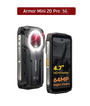 6200mAh 4.7'' 256GB Android Armor Mini 20 Pro 5G Rugged Smartphone