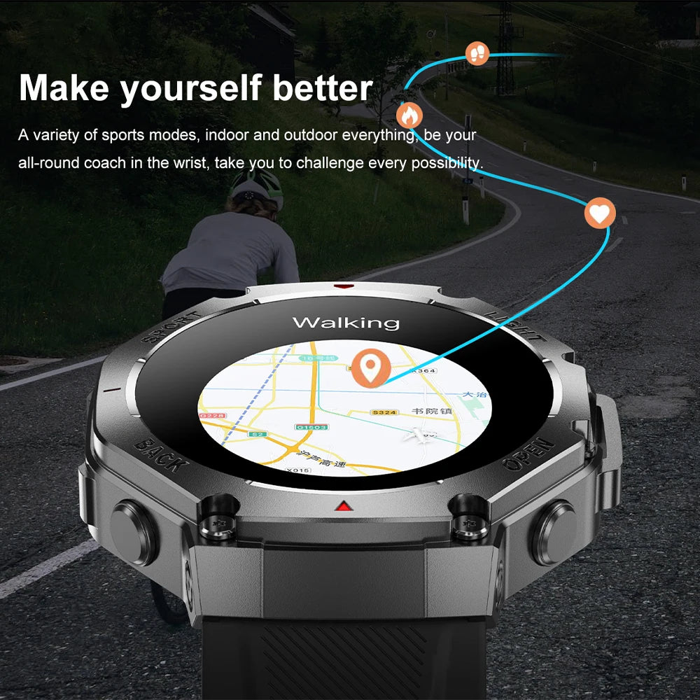 Silica Gel Waterproof Android Round Distance Tracker Smartwatch