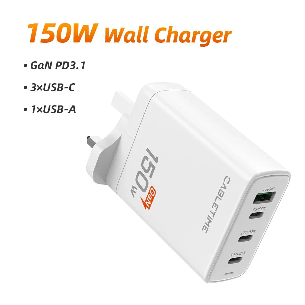 PD3.1 150W GaN USB C Fast Charging Laptop Phone Charger
