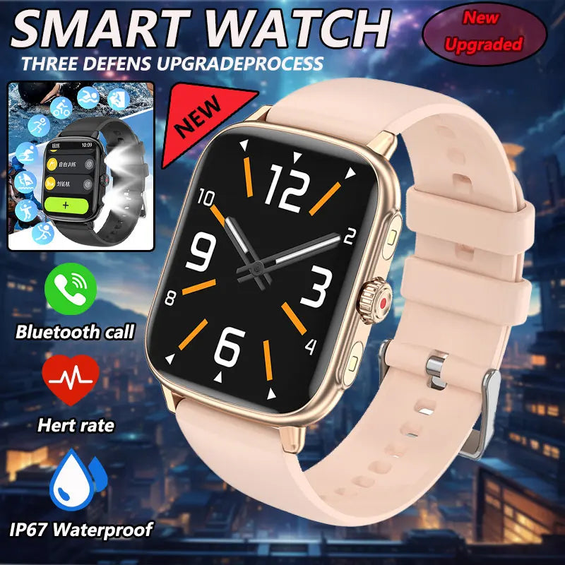 Silica Gel Waterproof Android Square Shape Bluetooth Smartwatch