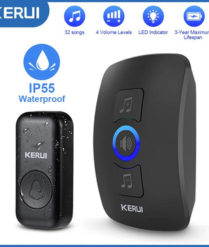 Kerui Plastic Wireless Waterproof Battery Cordless Remote Doorbell