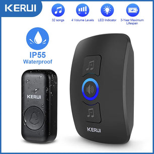 Kerui Plastic Wireless Waterproof Battery Cordless Remote Doorbell