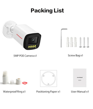 Boavision 5MP RJ45 Night Vision Audio Outdoor Surveillance Camera