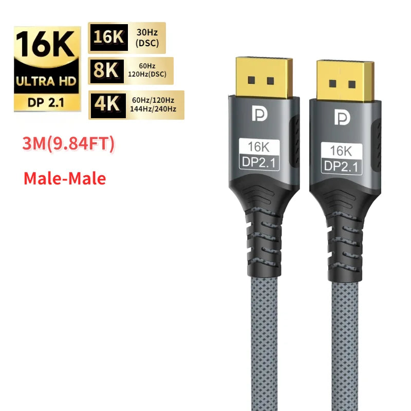 Aluminium 6.3mm HDMI-Compatible 2.1 Extension Cable For Laptop