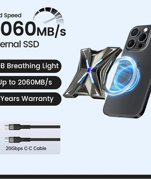 4TB-2TB USB3.2 Gen2 Type C Magnetic External Hard Drive