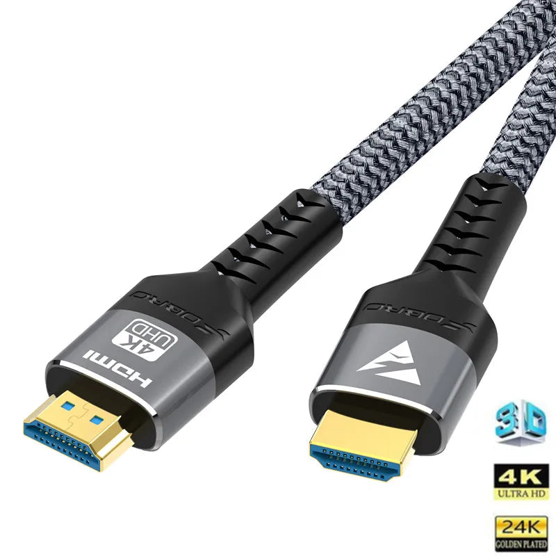 Aluminum Alloy USB HDMI Braid Shielding Video Cable Adapter For PC