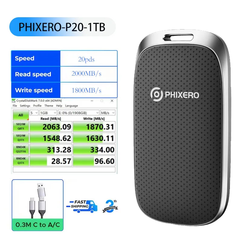 512GB External Portable Solid State Drive For Laptop And Desktop