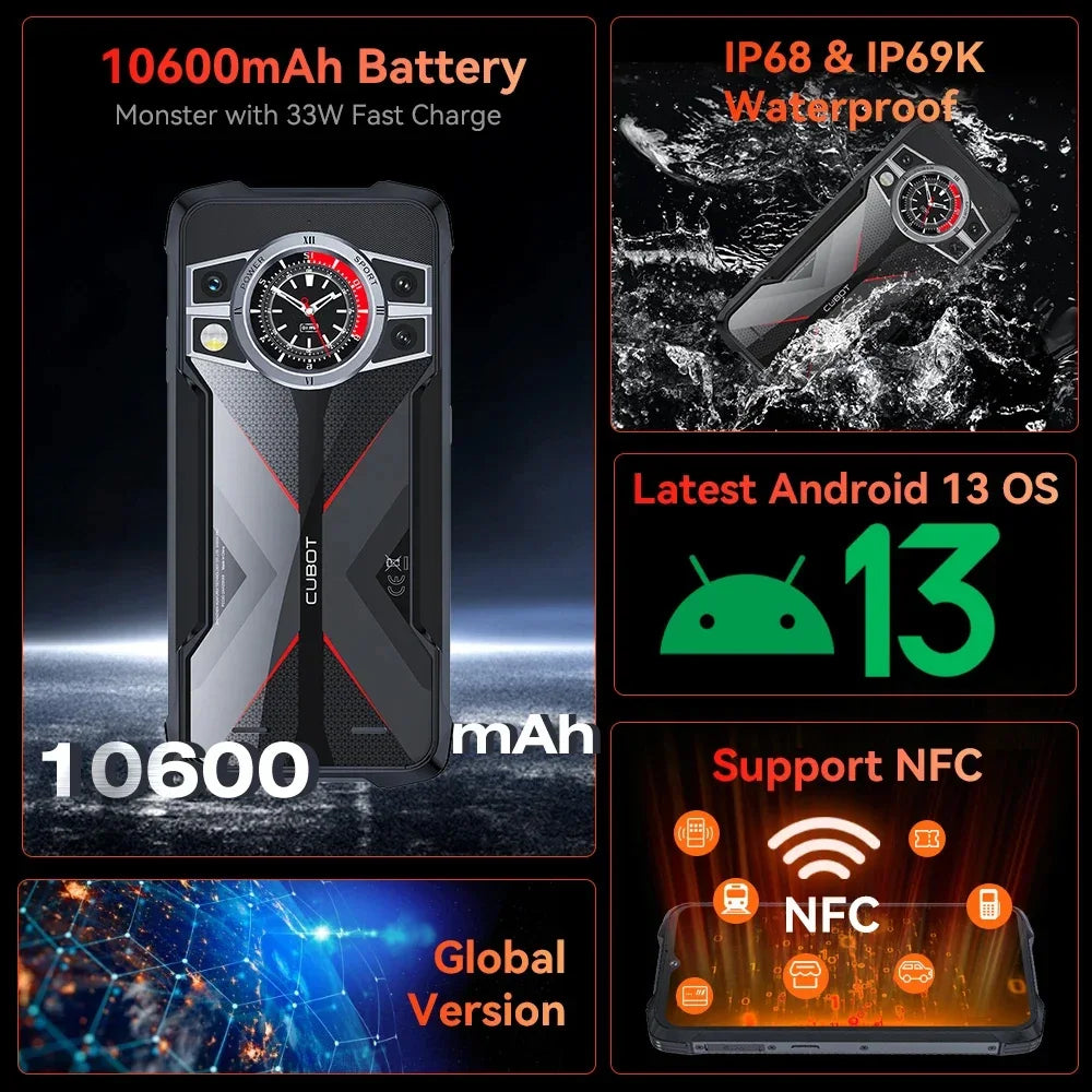10600mAh 256GB Android Normal Screen Fast Charging Smartphone